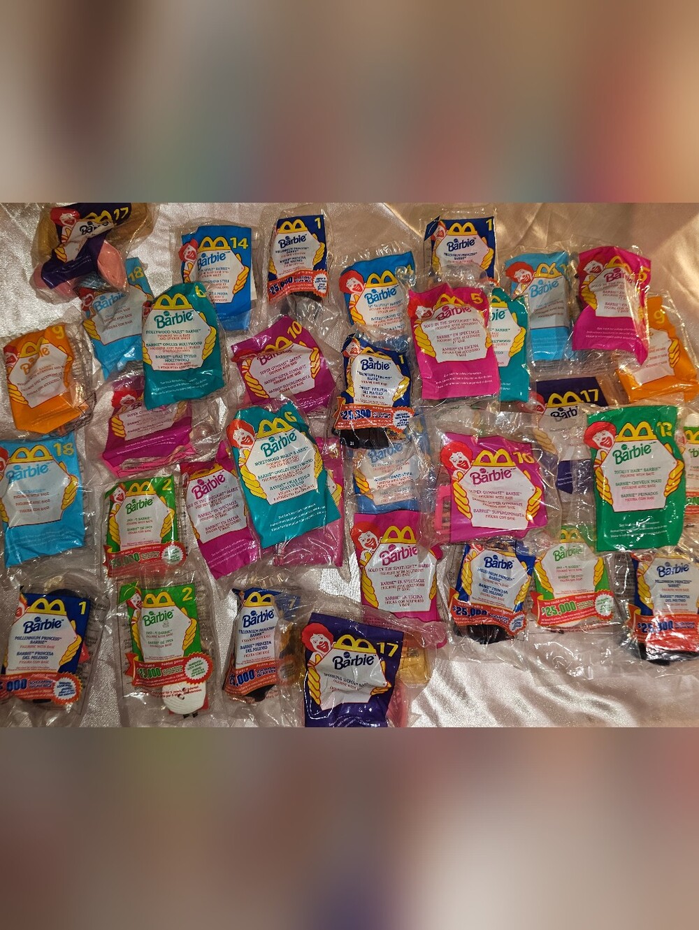 McDonald's Vintage Barbie Happy Meal Toy Lot - Assorted Color Packages